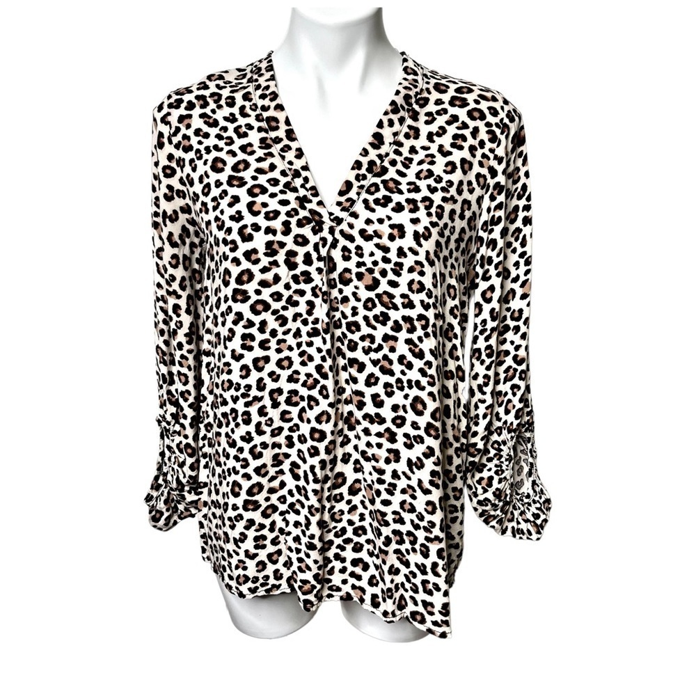 Entro Anthropologie Leopard Print Blouse Size Small